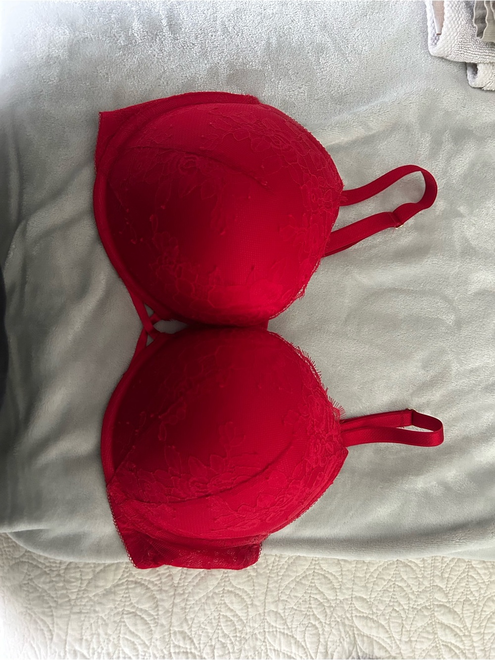 Victoria’s Secret Red Lace Push-Up Bra - Women Intimates & Sleepwear